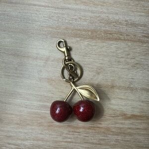 Coach Cherry Keychain with Gold Details